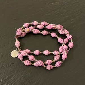 3/$20 Bead for Life Purple Lavender Triple String Stretch Bracelet